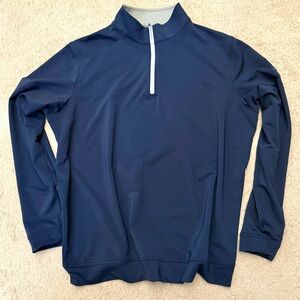 Peter Millar Men’s Large Perth Performance Quarter Zip Navy LOGO